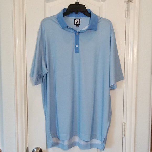 FootJoy Blue /White Checkerboard pattern Golf Shirt  Size L - Picture 4 of 10